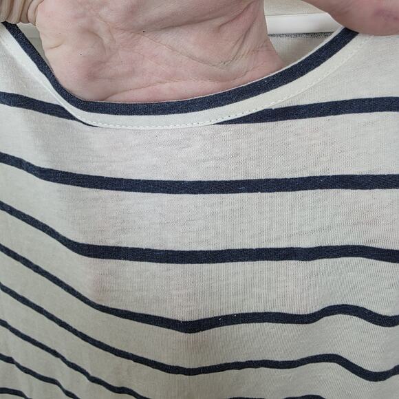 Roxy White Black Striped Casual Lightweight Simple Shift Mini Tank Dress Size M - Picture 4 of 7